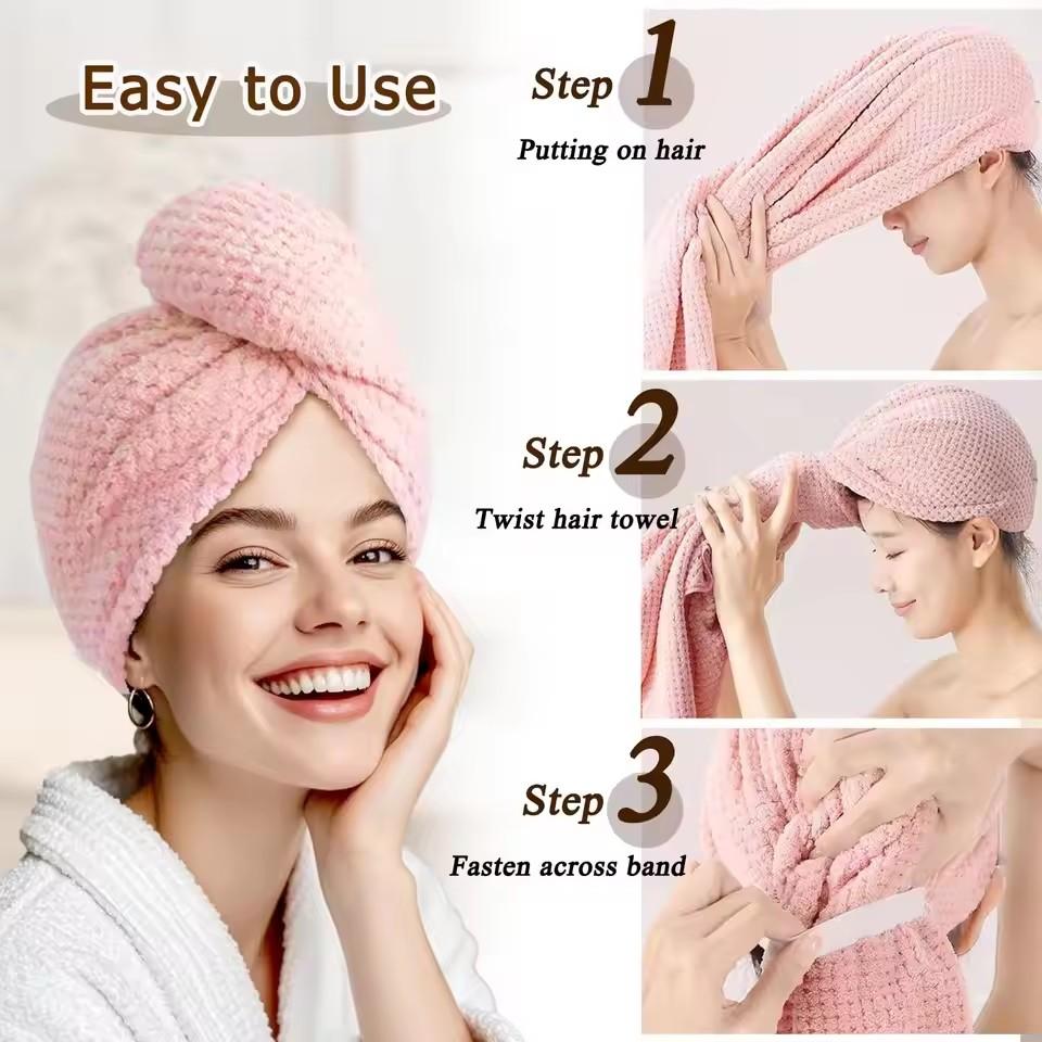 Hair Turban Towel - Супервпитывающее полотенце для сушки волос из