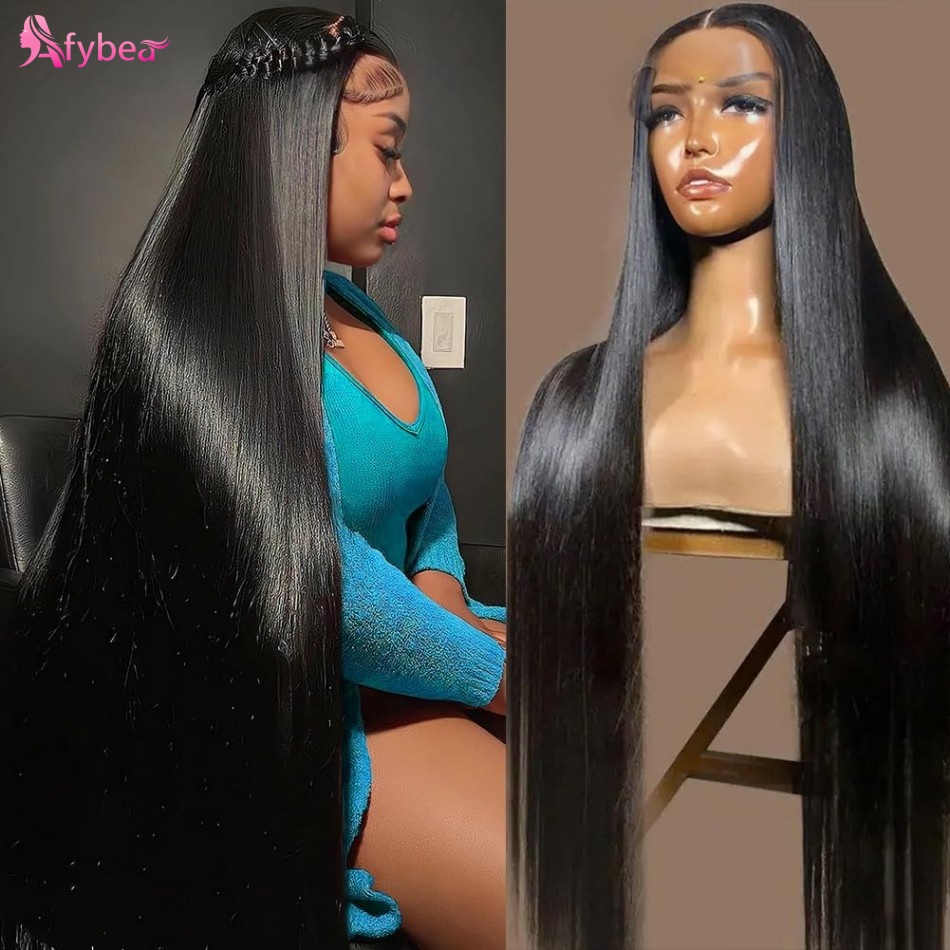 Lace Front Wig - 40-дюймовые прямые парики из натуральных волос,