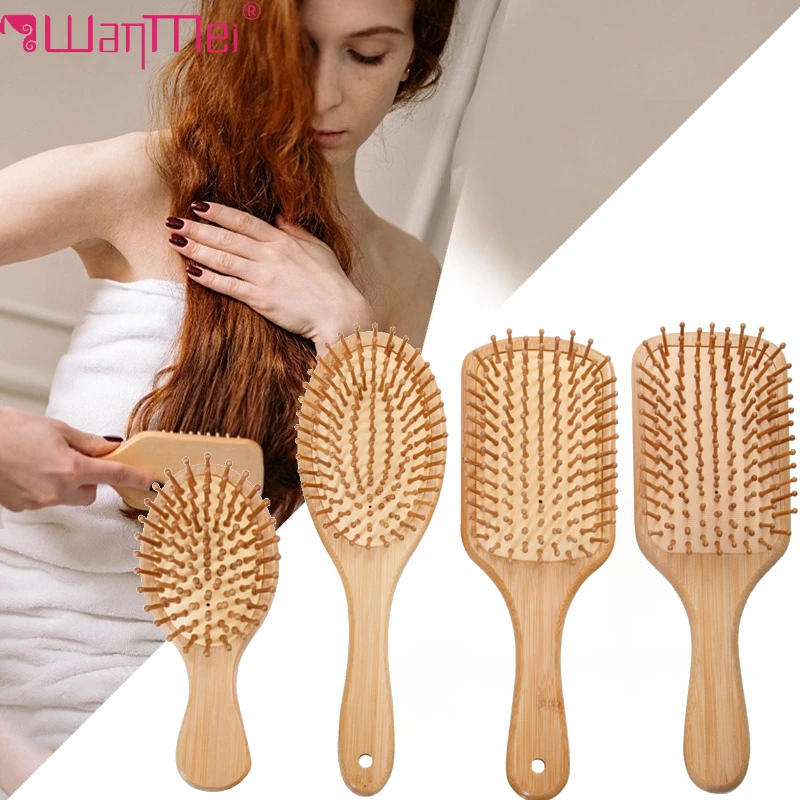 Bamboo Hair Brush - Бамбуковая щетка для волос, женская расческа