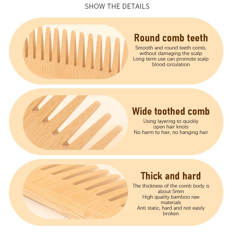 Бамбуковая расческа с широкими – обзор и цена Bamboo Hair Brush